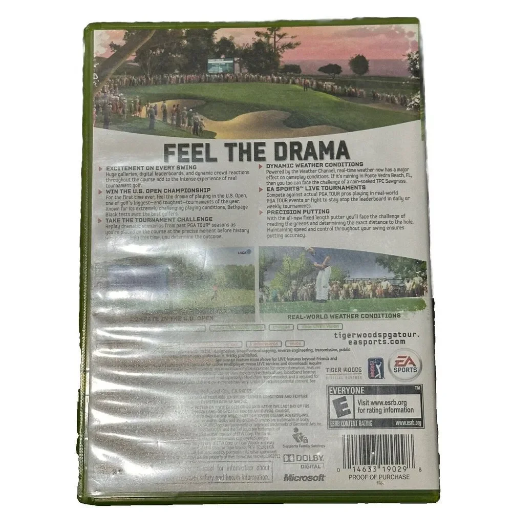 Tiger Woods PGA Tour 10 LIVE- Disc and Manual (Microsoft Xbox 360) EUC‎